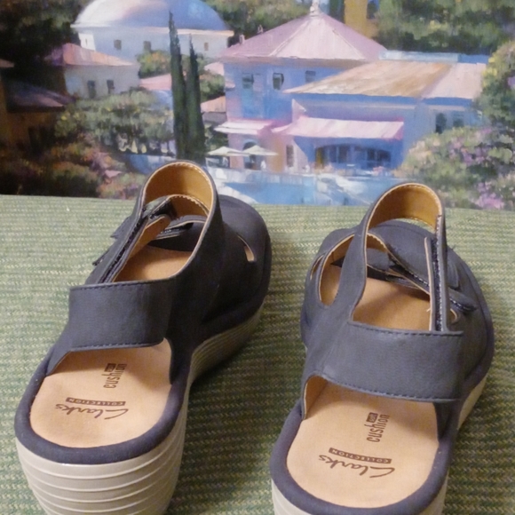 👟👟Clarks Reedly Juno Dark Gray Comfort Sandals Velcro Ortholite Size 7.5 Women - Picture 6 of 16